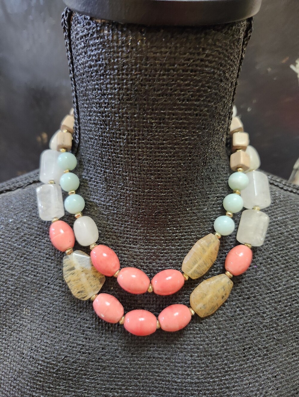 LOFT Double-strand Chunky Beaded Statement Necklace